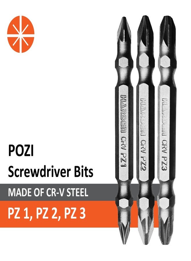 Harden 9-Piece Magnetic Screwdriver Bit Set - Double-Sided Slotted, Phillips & Pozi Tips | CR-V Steel, 65mm Length | Professional Drill Bit Kit - 550601 - Image 4